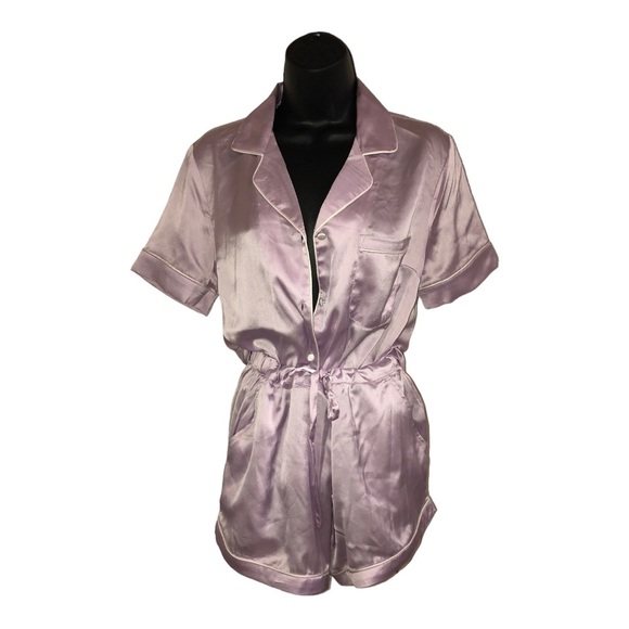 House of Harlow 1960 lavender lilac silk satin look pajama loungewear shorts set - Picture 14 of 14